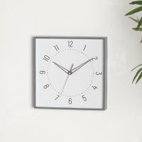 Reloj de Pared Cuadrado Decorativo Gris 28.4x4x28.4 Cm