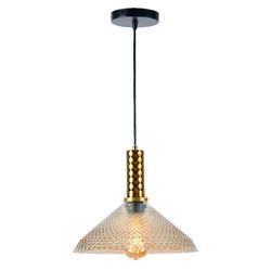 Lámpara Colgante de Cristal 1 Luz Dorado y Negro