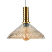 Lámpara Colgante de Cristal 1 Luz Dorado y Negro