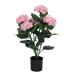 Hortensia Artificial Rosada en Maceta