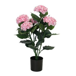 Hortensia Artificial Rosada en Maceta