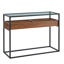Mesa Consola Terni Nogal y Negro 110X40X80 Cm