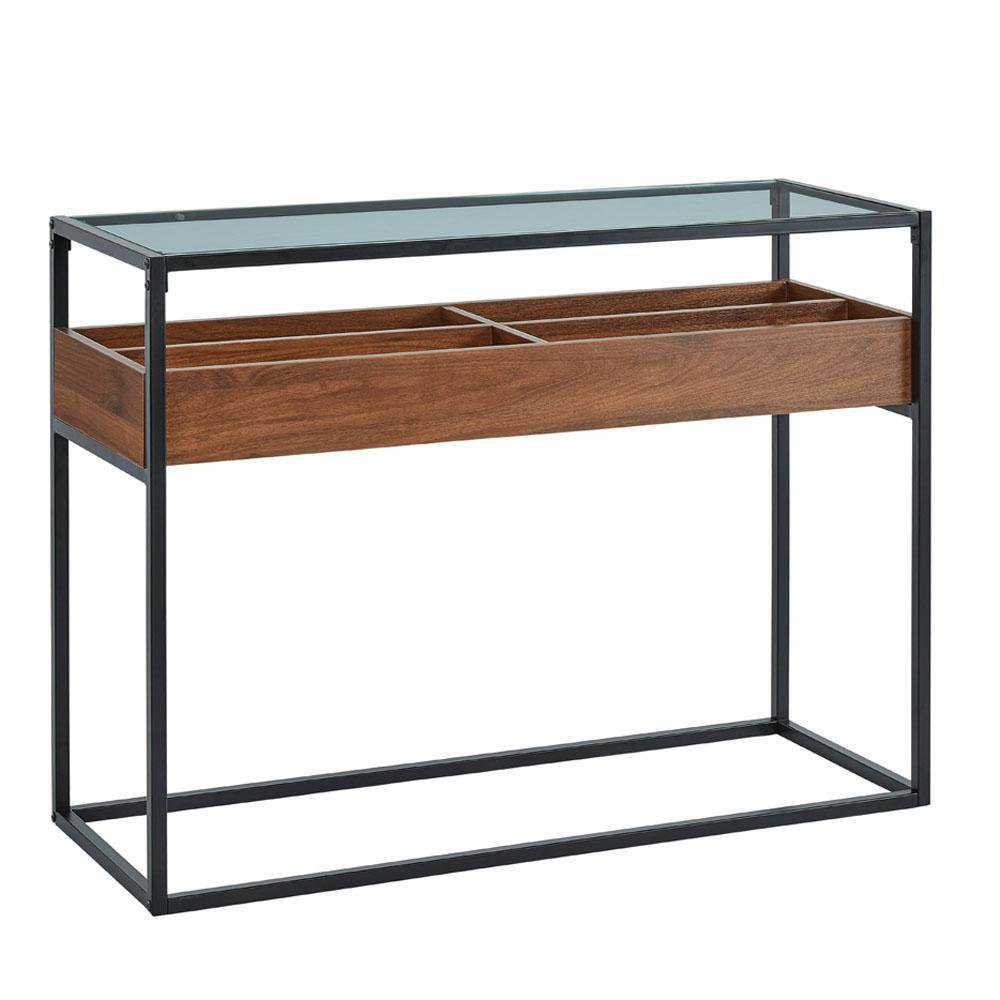 Mesa Consola Terni 110 x 40 x 80 cm Color Negro con Nogal