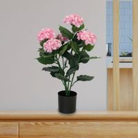 Hortensia Artificial Rosada en Maceta
