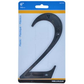 Número 2 de Plástico Negro 6 Plg - Hillman