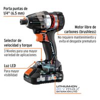 Destornillador de Impacto Inalámbrico con Batería de 20 V