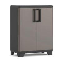 Armario Bajo Multiusos Quadra Gris y Negro 90X68X39 Cm
