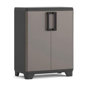 Armario Bajo Multiusos Quadra Gris y Negro 90X68X39 Cm