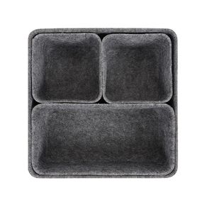 Set de Cajas para Organización de Fieltro Gris 4 Pzas