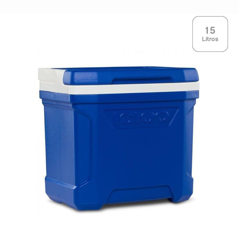 Hielera Cuadrada Rígida Profile II de 15 Litros con Asa Plegable y Drenaje Azul