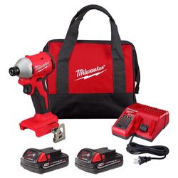 Kit de Atornillador Inalámbrico de Impacto 18 V de 1/4 Plg