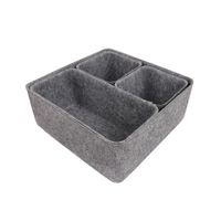 Set de Cajas para Organización de Fieltro Gris 4 Pzas