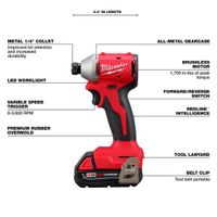 Kit de Atornillador Inalámbrico de Impacto 18 V de 1/4 Plg