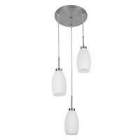 Lámpara Colgante Maruk II 3 Luces Cristal y Opalino