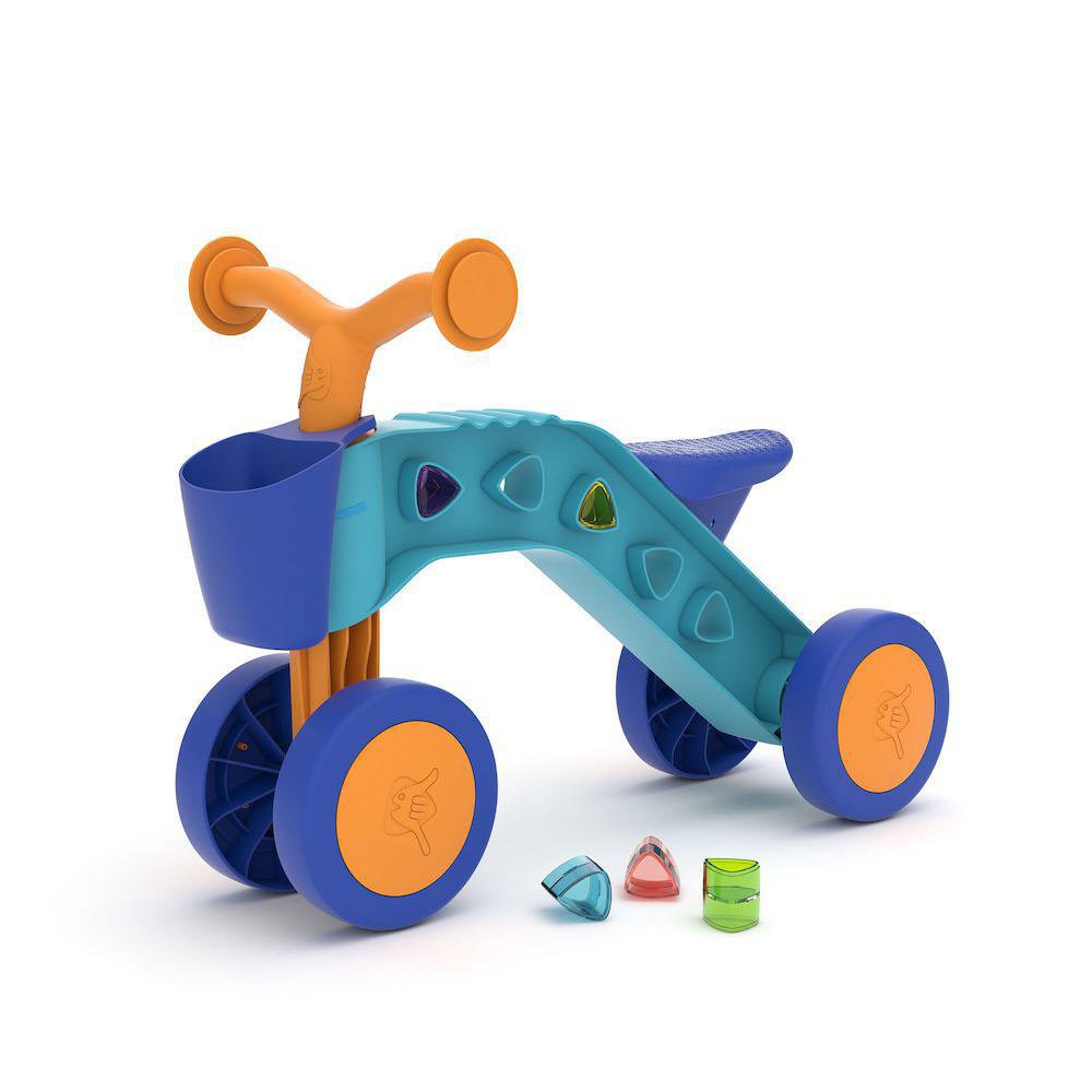 Triciclo ItsiBitsi Blocks de Equilibrio de 4 Ruedas con Canasta y Bloques Didácticos Color…