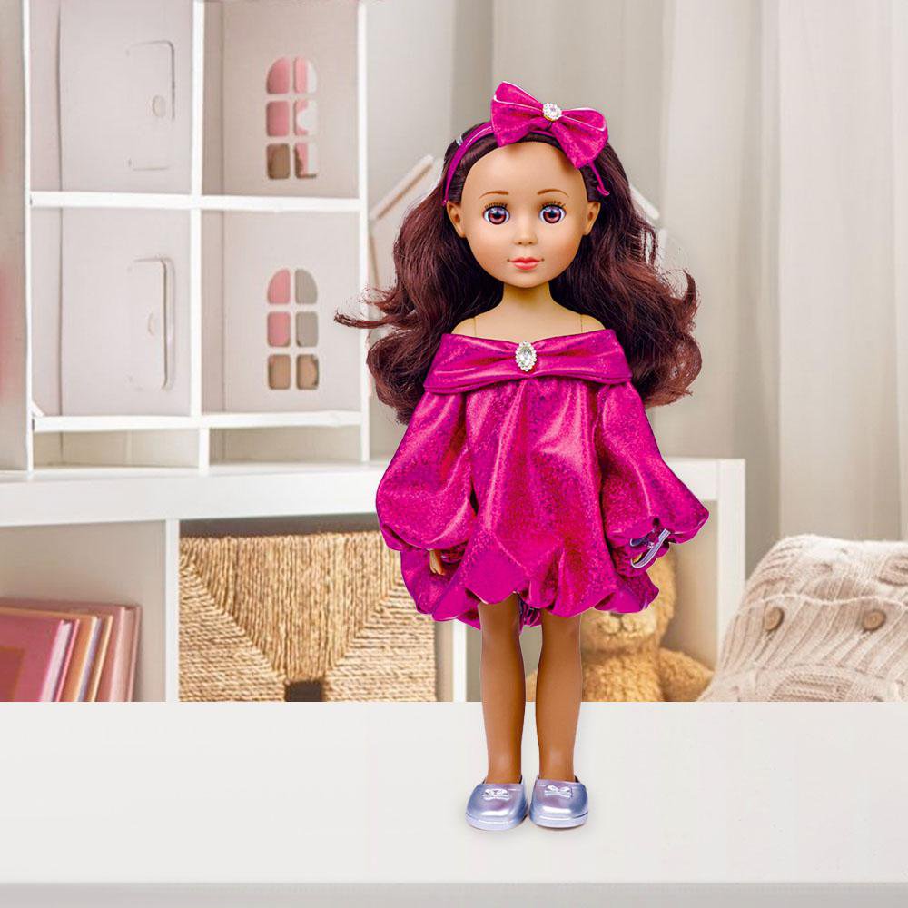 Muñeca con Vestido Elegante y Moño de 30 Cm Muñeca con Vestido Elegante 12 Plg