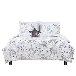 Set de Edredón 8 Pzas Full Multicolor Unicornios Matrimonial - Koala