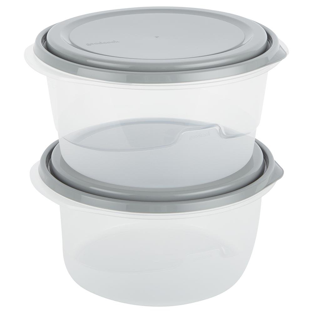 Set de 2 Contenedores Extra Grandes con Tapadera Color Gris