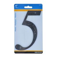Número 5 de Plástico Negro 6 Plg - Hillman