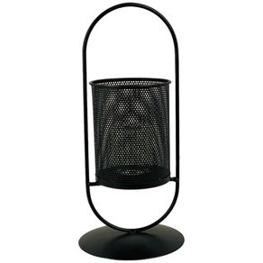 Candelero Colgante de Metal Negro 11.7X13X29.5 Cm
