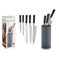 Set de Cuchillos 5 Piezas con Base Negra
