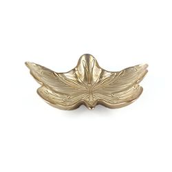 Plato de Vidrio Diseño Mariposa Dorado 22 Cm