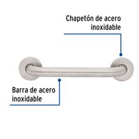 Barra Recta de Seguridad Acero Inoxidable 30 Cm