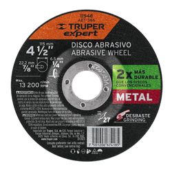 Disco Para Desbaste De Metal 4 1/2 Plg - Truper
