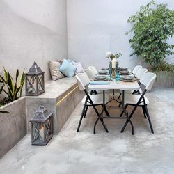 Mesa de Exterior Plegable Oskar Blanca 182X75X74 Cm