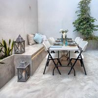Mesa de Exterior Plegable Oskar Blanca 182X75X74 Cm