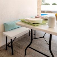 Mesa de Exterior Plegable Oskar Blanca 182X75X74 Cm