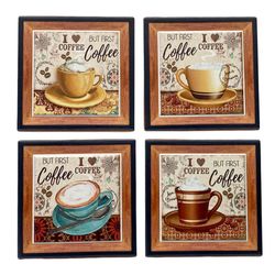 Set de 4 Porta Vasos I Love Coffee