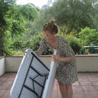 Mesa de Exterior Plegable Oskar Blanca 182X75X74 Cm