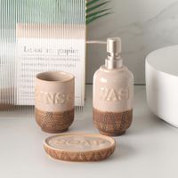 Set de 3 Piezas para Baño Beige con Café
