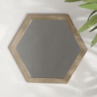 Set de 6 Espejos Decorativos Hexagonales de Madera Natural