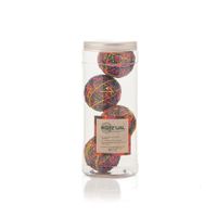 Esferas Decorativas de Hilo Multicolor 2.5 Plg  4 Pzas