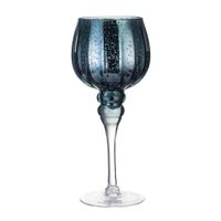 Candelero de Vidrio Azul