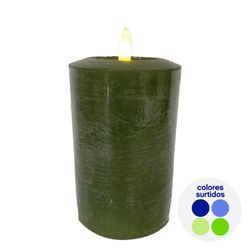 Vela Led Cilíndrica 7.6x7.6x15 Cm Colores Surtidos