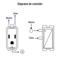 Tomacorriente + 2 Interruptores Sencillos Oslo Blanco - Volteck