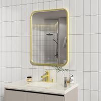 Espejo LED Rectangular Dorado