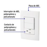 Tomacorriente + 2 Interruptores Sencillos Oslo Blanco - Volteck