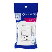 Tomacorriente + 2 Interruptores Sencillos Oslo Blanco - Volteck
