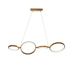 Lámpara Colgante LED Moderna Diseño Aros Dorados
