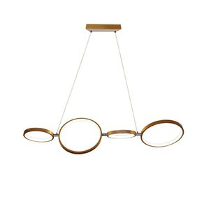 Lámpara Colgante LED Moderna Diseño Aros Dorados