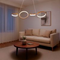 Lámpara Colgante LED Moderna Diseño Aros Dorados