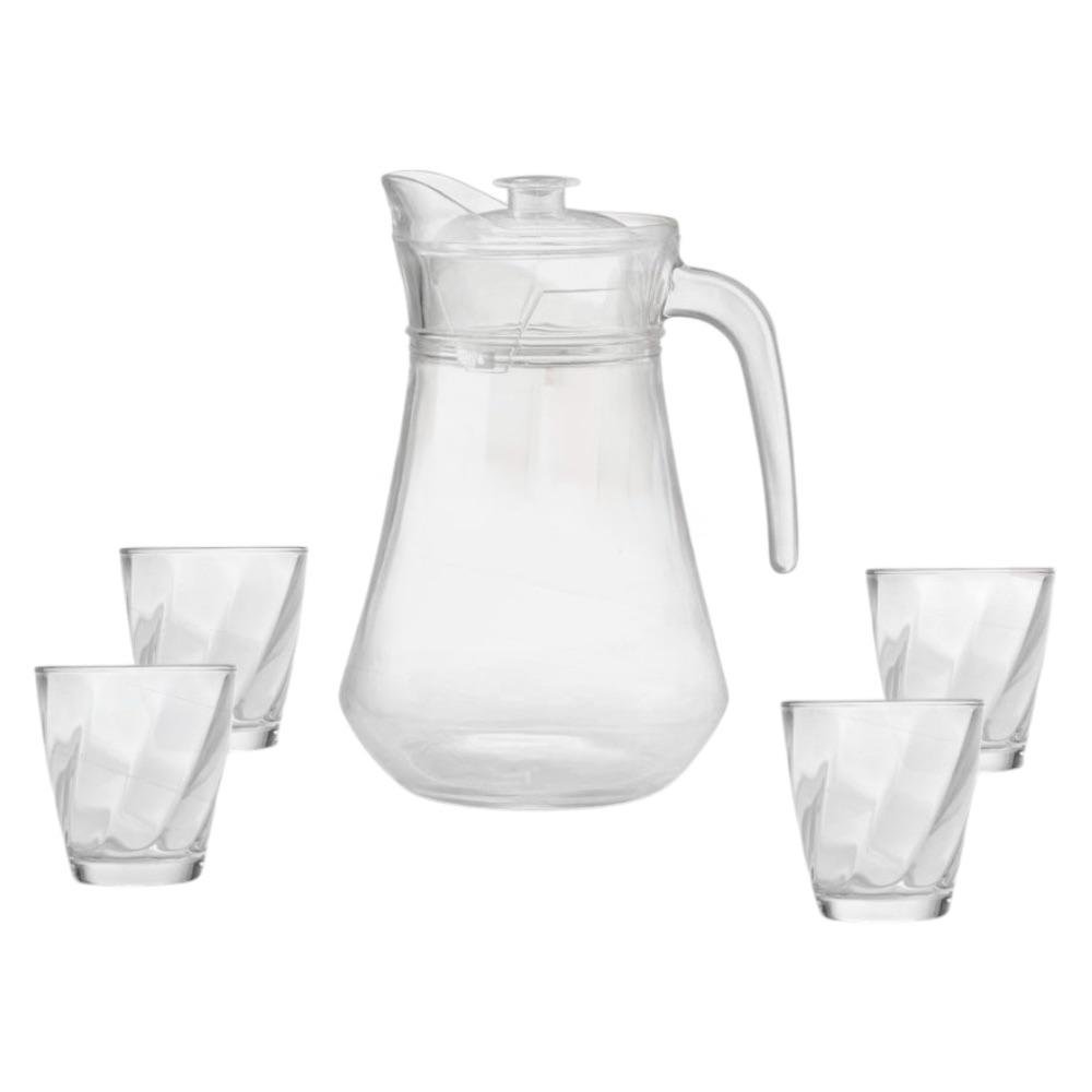 Set de Pichel con 4 Vasos Color Transparente