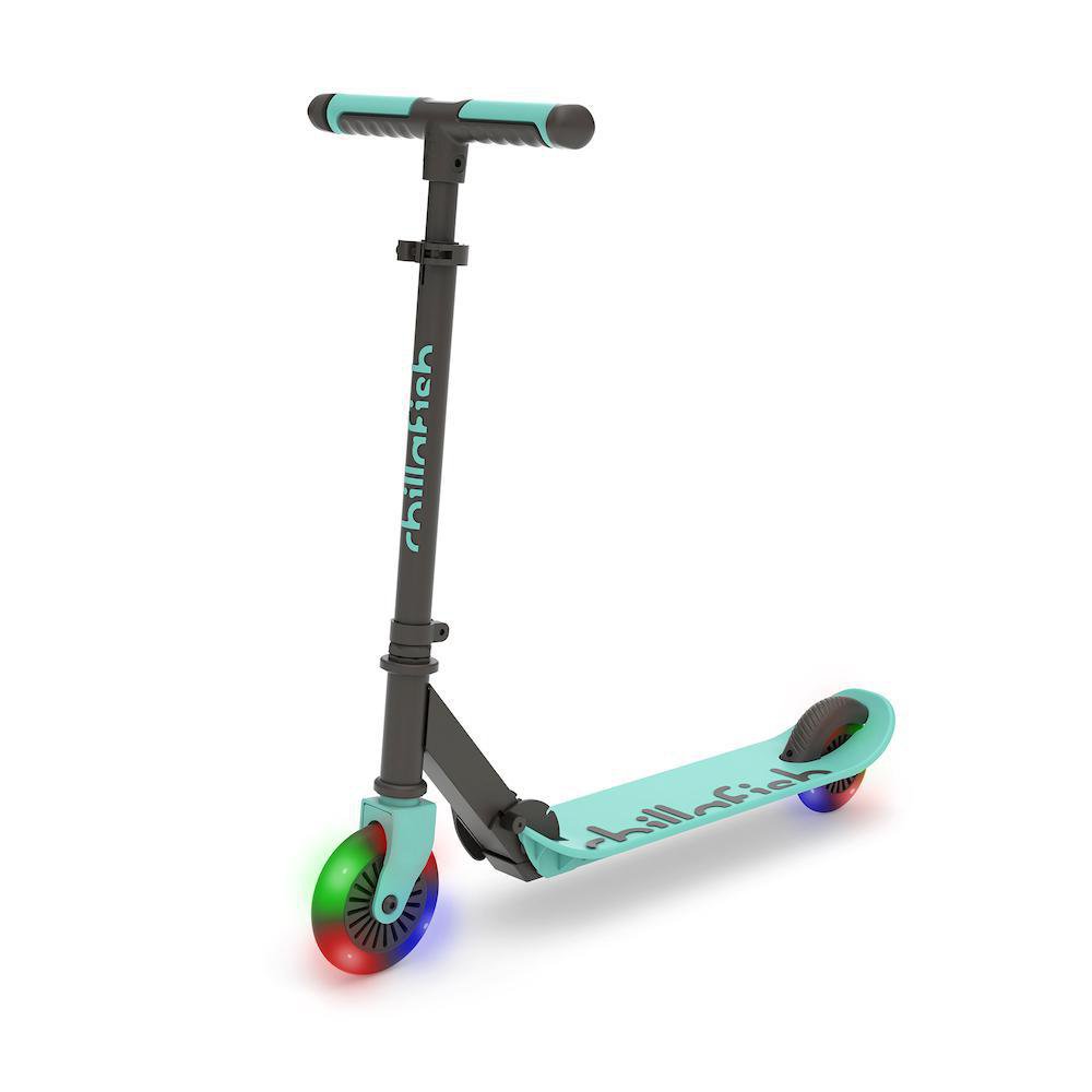 Monopatín FLEXXI Glow de 2 Ruedas con Luces LED Plegable Color Turquesa Scooter Infantil c…