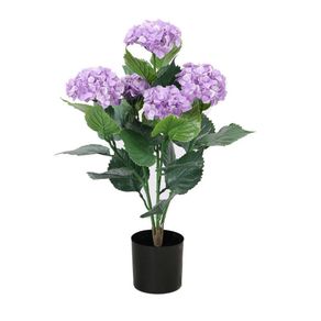 Hortensia Artificial en Maceta Lila