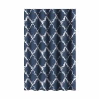 Set de Cortina Rombos Azul y Blanco Liner y Ganchos 14 Pzas
