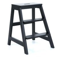 Taburete Escalera Negro de 3 Peldaños 47x51x60.5 Cm